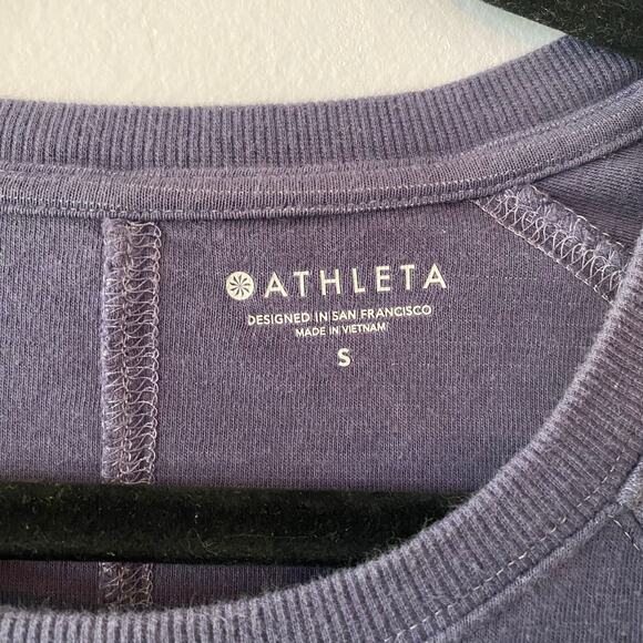 Athleta Women's size Small Blue Tie Dye Crewneck Pullover Sweatshirt Loungewear - Picture 2 of 9